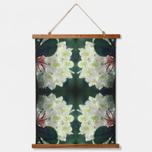Witte Azalea Bloem Met Regendruppels Abstract Hangend Wandkleed