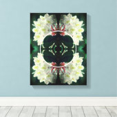 Witte Azalea Bloemen Frame Maak Je Eigen Foto Canvas Afdruk (Insitu (Houten vloer))