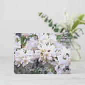 Witte Azalea Platte Save The Date Kaart (Staand voorkant)
