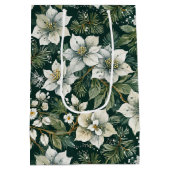 Witte Azalea's en Evergreens Vakantie Medium Cadeauzakje (Achterkant)