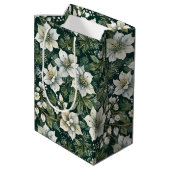 Witte Azalea's en Evergreens Vakantie Medium Cadeauzakje (Achterkant Gekanteld)