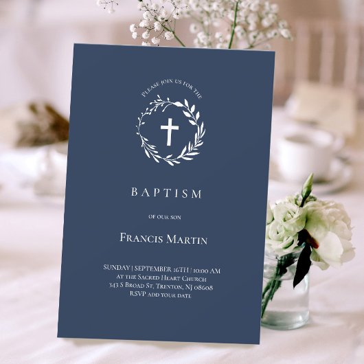 witte baard | Baptisme-uitnodiging Kaart