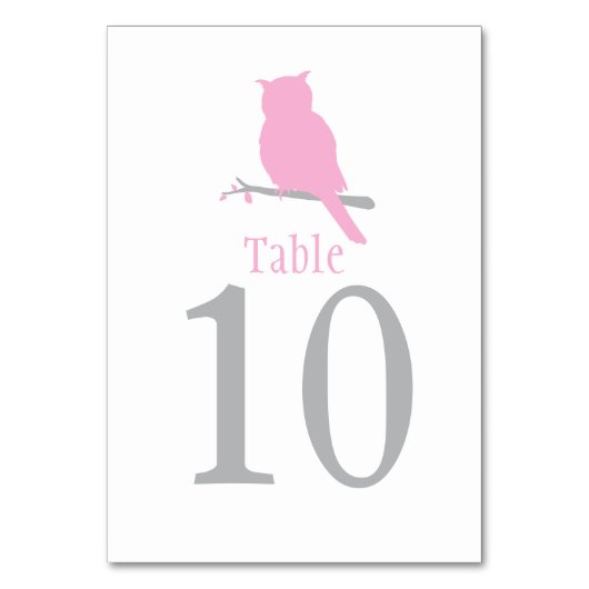 Witte baardvogel trouwroze evenemententabelnummers kaart (Achterkant)