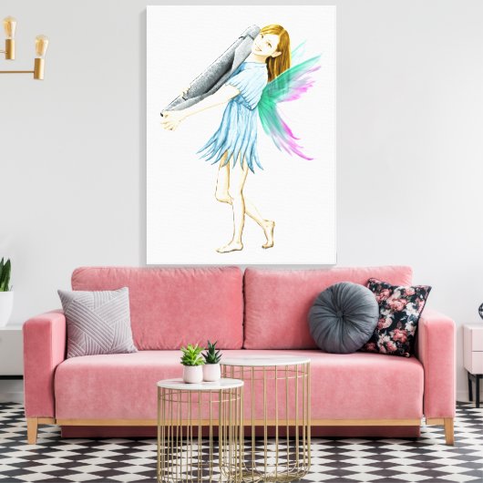 Witte baarmoedervlek, drager van Bark Canvas Afdruk (Insitu (Woonkamer))