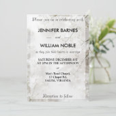 Witte baby's adem minimalistische moderne bruiloft kaart (Staand voorkant)