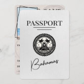 Witte Bahama's Paspoort Bewaar de datum Save The Date (Voorkant / Achterkant)