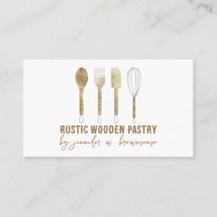 Witte bakkerij rustieke cake decoratie visitekaartje