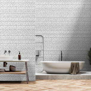 Witte bakstenen naadloze patronen rustieke elegant behang