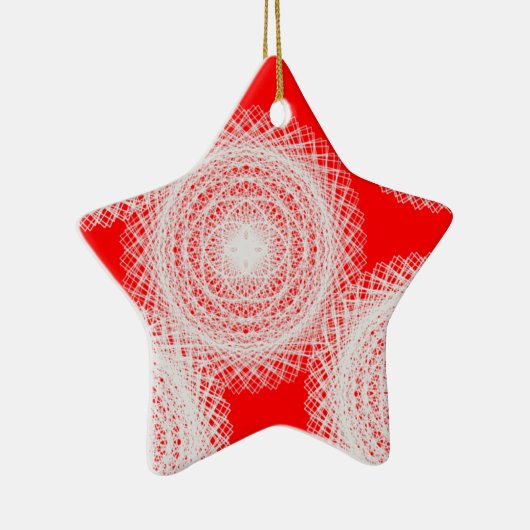 witte bal in rode abstracte kunst keramisch ornament (Rechts)