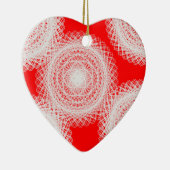 witte bal in rood abstract art. keramisch ornament (Rechts)