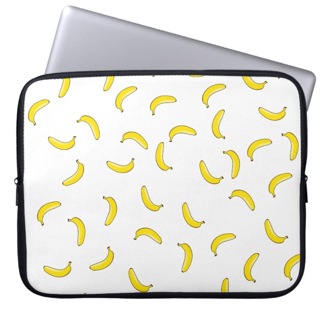 Witte banaan laptop sleeve (Voorkant)