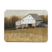 Witte Barn-Uitzicht Magneet (Horizontaal)