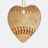  Witte Baseball rode roodheid Keramisch Ornament (Links)