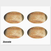  Witte Baseball rode roodheid Ovale Sticker (Vel)