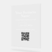 Witte Bedrijfsnaam Storefront QR Code Contactgegev Acryl Bord (Hoek)