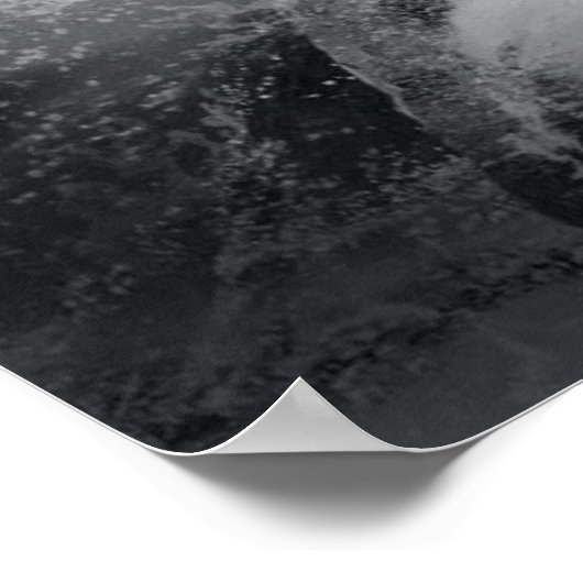 Witte Beer Hunter op ijs in water Poster (Hoek)