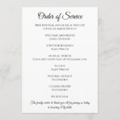 Witte begrafenis of viering van het leven programma (Achterkant)