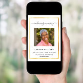 Witte begrafenis viering van het leven fotoprogram kaart