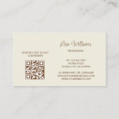 Witte beige 3D bloemen Visitekaartje (Achterkant)