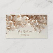 Witte beige 3D bloemen Visitekaartje (Voorkant)
