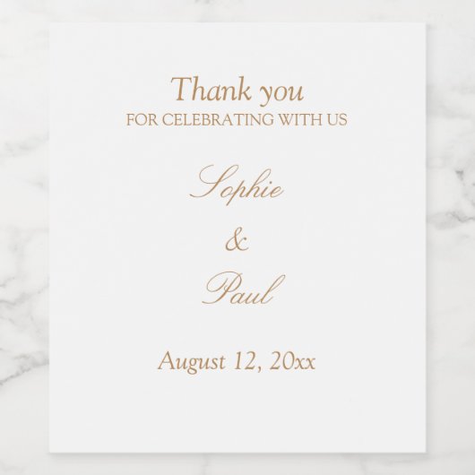 Witte beige Script Wedding Wine Labels Wijn Etiket (Enkel label)