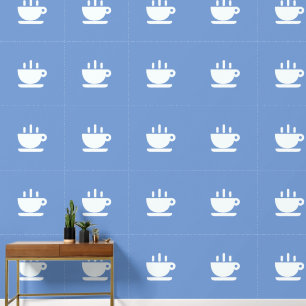 Witte beker van Java Blue Kitchen Behang