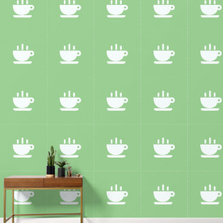 Witte beker van Java Sage Green Kitchen Behang