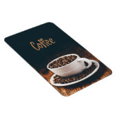 Witte beker vol gebrande koffiebonen magneet (Rechterzijde)