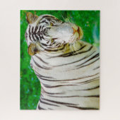 Witte Bengaalse Tijger. Grote Katachtigen. Legpuzzel (Verticaal)