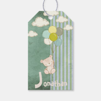 Witte Beren ballonnen Cute Rustic Cadeaulabel