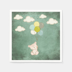Witte Beren ballonnen wolken Groene Rustige Stof Servet