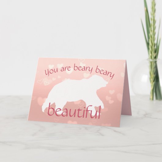 Witte beren silhouet wenskaart kaart (Voorkant)