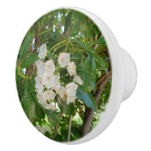 Witte Berg Laurel Groene bladeren Keramische Knop (Rechts)