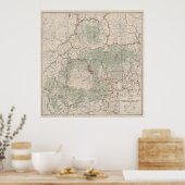 witte bergen Nationale Boskaart (1931) Poster (Keuken)