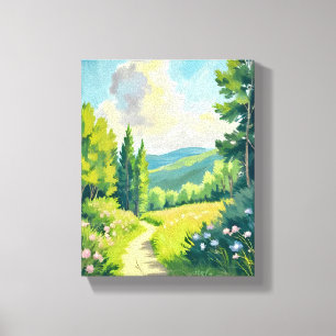 Witte Bergen New Hampshire Landschapsschildering Canvas Afdruk