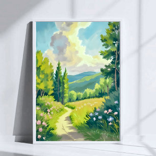 Witte Bergen New Hampshire Landschapsschilderkun Poster