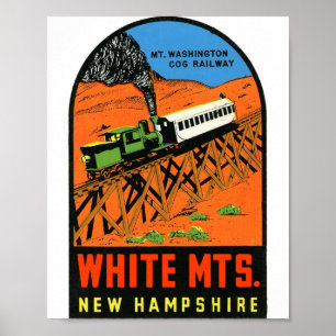 Witte Bergen New Hampshire Poster
