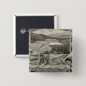 Witte berghuizen van Barron & Merrill, NH Vierkante Button 5,1 Cm (Voorkant /achterkant)