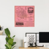 Witte bergtopkaart poster (Thuiskantoor)