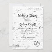 Witte Berk Bark bruiloft douche uitnodiging (Voorkant)