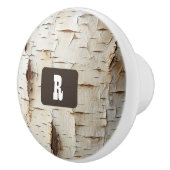 Witte berk bast rustiek land keramische knop (Rechts)