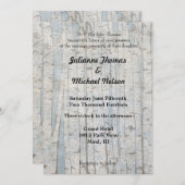 Witte berk boom bruiloft kaart (Voorkant / Achterkant)