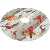 Witte Berkboom Rode Kardinalen Kerstboom Rok (Gekanteld)