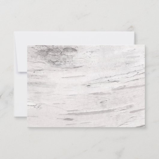 Witte Berken Hout Rustieke Schuur Land Bruiloft RS RSVP Kaartje (Achterkant)