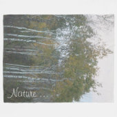 Witte berkenbast boom fleece deken (Voorkant (Horizontaal))