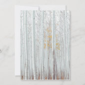 Witte berkenboom bos winter bruiloft kaart (Achterkant)