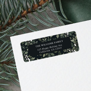 Witte bes botanische Kerst familienaam Etiket