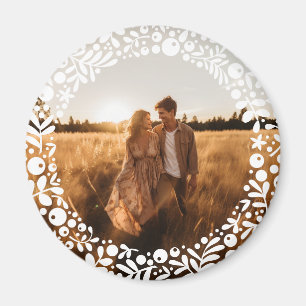 Witte bes rand frame foto magneet