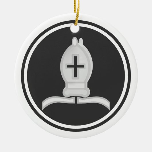 Witte bisschoppen keramisch ornament (Voorkant)