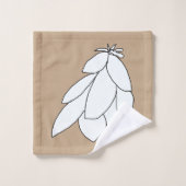 Witte bladclusters bruin cadeau      bad handdoek (Wasdoekje)